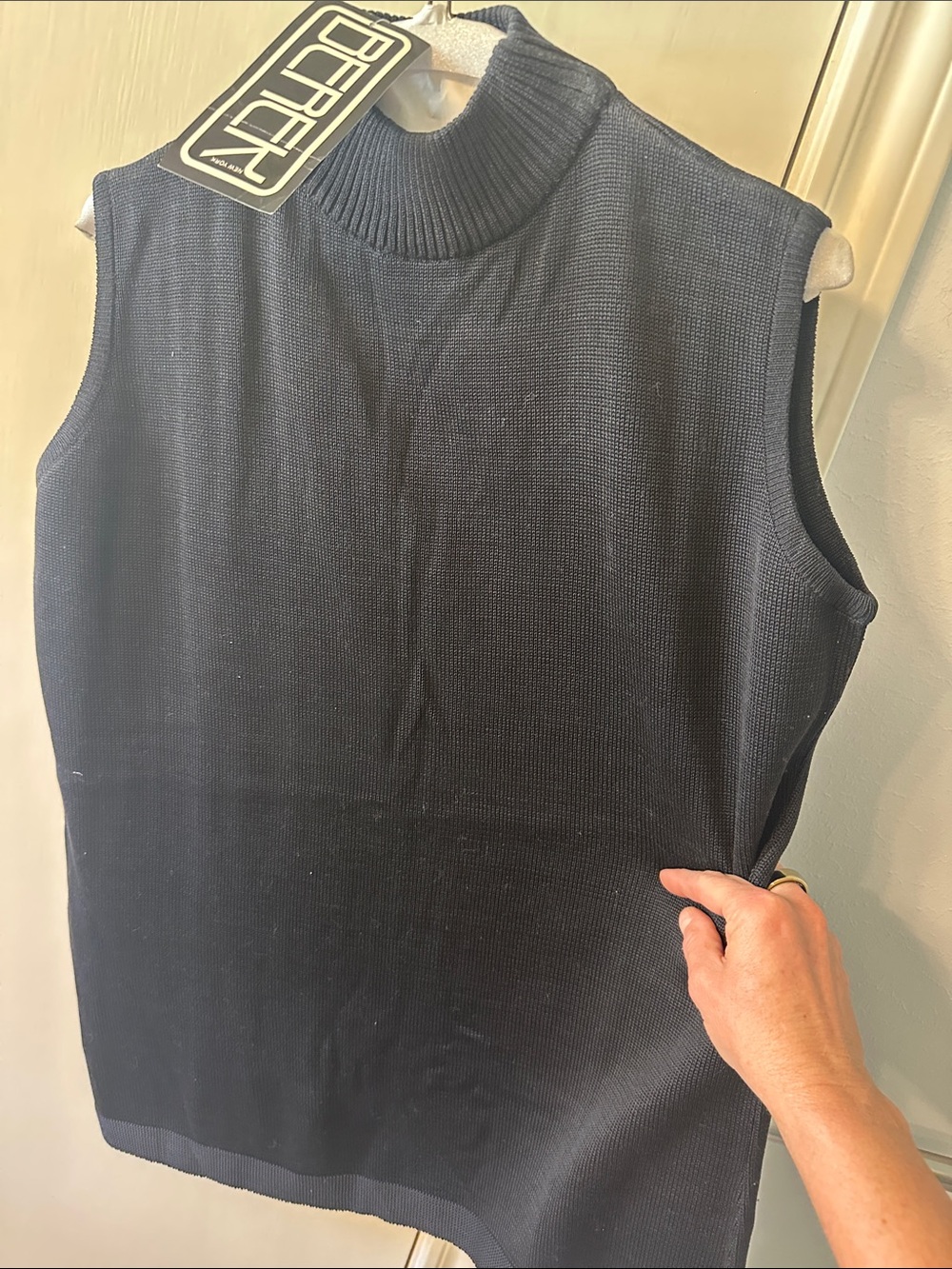 NWT Vintage BEREK 100% Pima Sleeveless Knit Tunic in Black